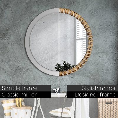 Round mirror decor Natural plait