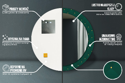 Round mirror decor Green luxury template