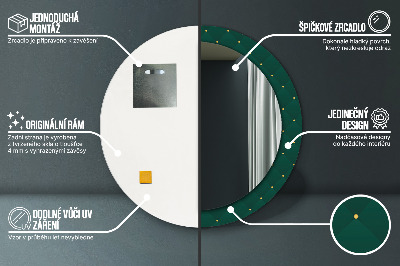 Round mirror decor Green luxury template