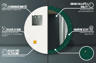 Round mirror decor Green luxury template