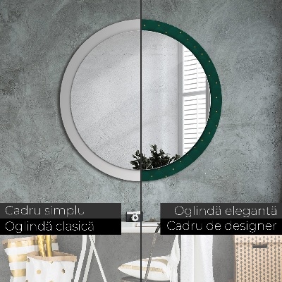 Round mirror decor Green luxury template