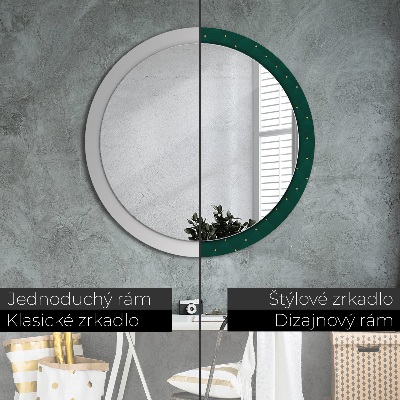Round mirror decor Green luxury template