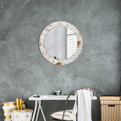 Round mirror decor Terrazzo background