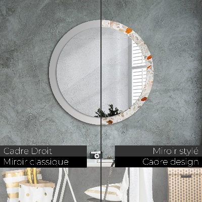 Round mirror decor Terrazzo background