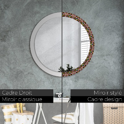 Round decorative wall mirror Psychodelic mandala pattern