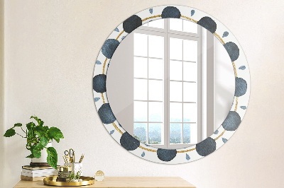 Round mirror printed frame Moon mandala