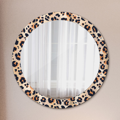 Round mirror printed frame Wild pattern