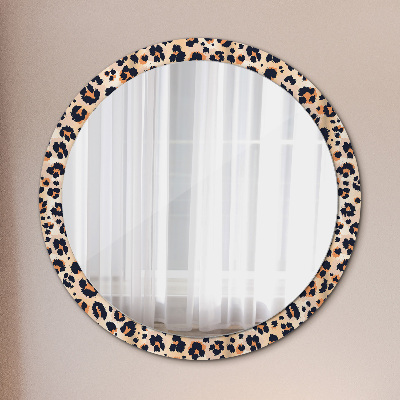 Round mirror printed frame Wild pattern