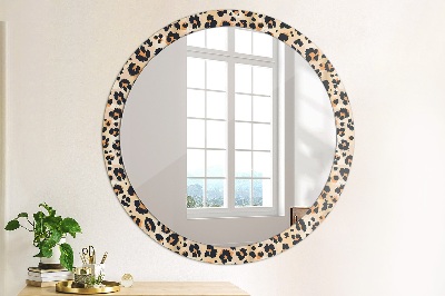 Round mirror printed frame Wild pattern