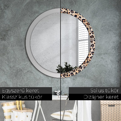 Round mirror printed frame Wild pattern