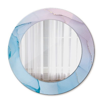 Round decorative wall mirror Modern marble texture