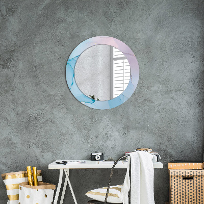 Round decorative wall mirror Modern marble texture