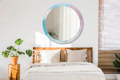 Round decorative wall mirror Modern marble texture