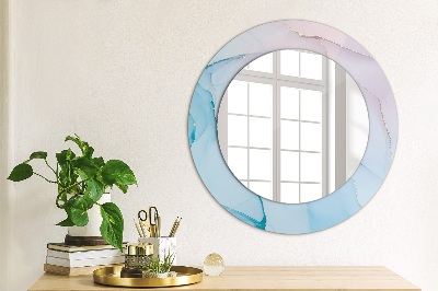 Round decorative wall mirror Modern marble texture