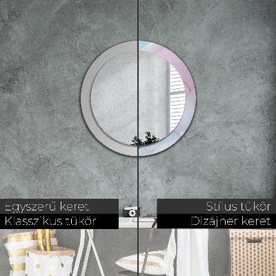 Round decorative wall mirror Modern marble texture