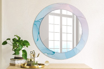 Round decorative wall mirror Modern marble texture