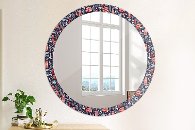 Round decorative wall mirror Symbol of london