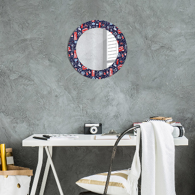 Round decorative wall mirror Symbol of london