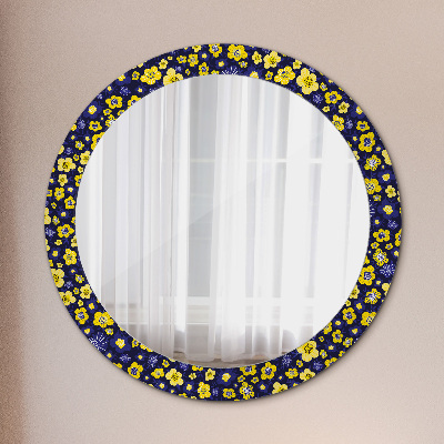 Round decorative wall mirror Cute small flowers