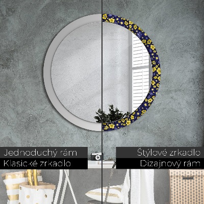 Round decorative wall mirror Cute small flowers