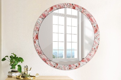Round mirror decor Flamingo pattern