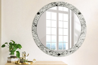 Round mirror decor Scribbles pattern