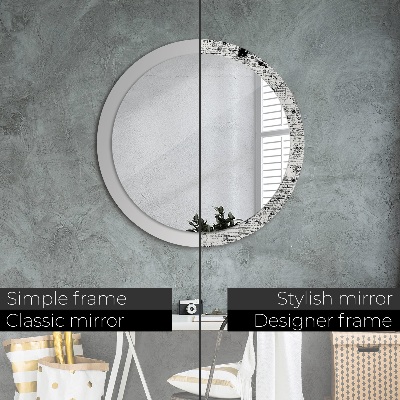 Round mirror decor Scribbles pattern