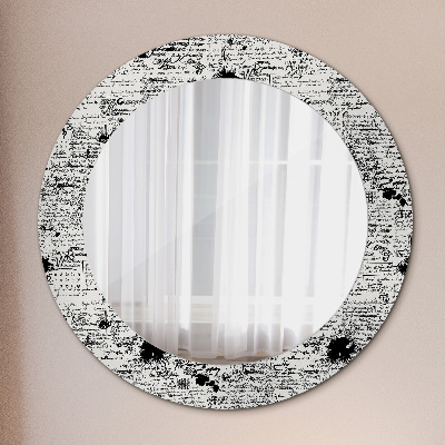 Round mirror decor Scribbles pattern