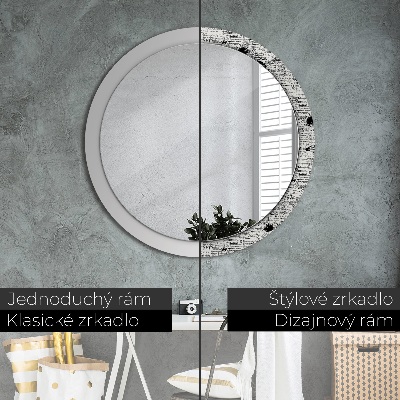 Round mirror decor Scribbles pattern