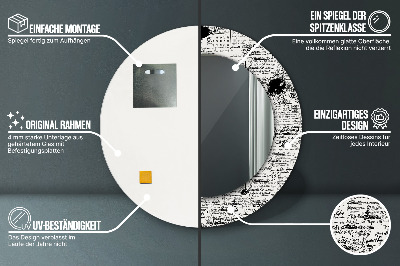 Round mirror decor Scribbles pattern