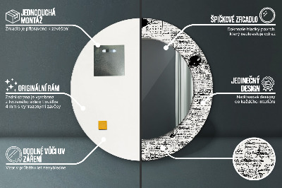 Round mirror decor Scribbles pattern