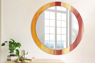 Round mirror decor Abstract painting