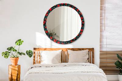 Round mirror decor Red poppy