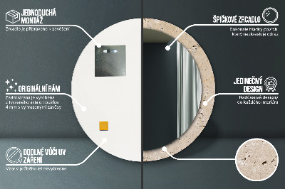 Round decorative wall mirror Natural stone
