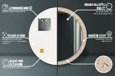 Round decorative wall mirror Natural stone