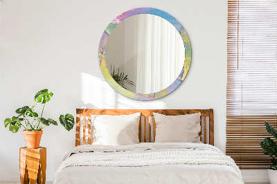 Round decorative wall mirror Oil paint texture