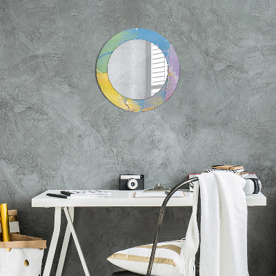 Round decorative wall mirror Oil paint texture