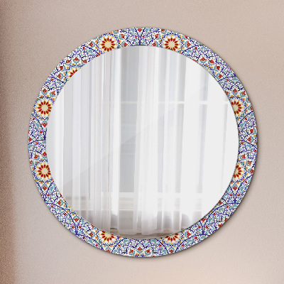 Round decorative wall mirror Oriental colorful composition