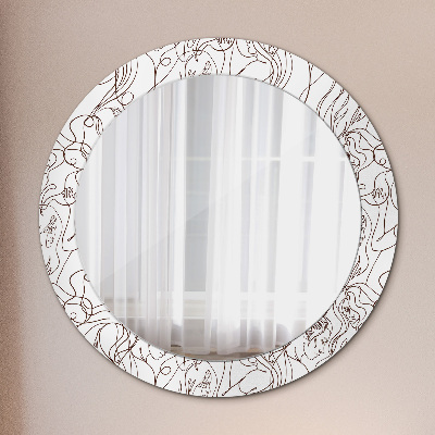 Round decorative wall mirror Linear art