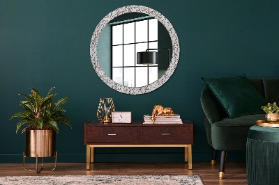 Round decorative wall mirror Linear art