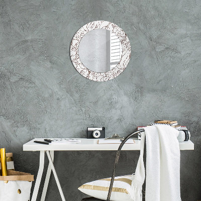 Round decorative wall mirror Linear art