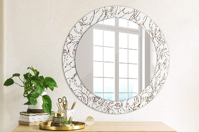 Round decorative wall mirror Linear art