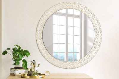 Round mirror printed frame Indian mandala