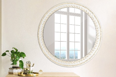 Round mirror printed frame Indian mandala