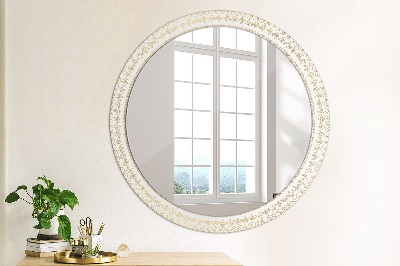 Round mirror printed frame Indian mandala