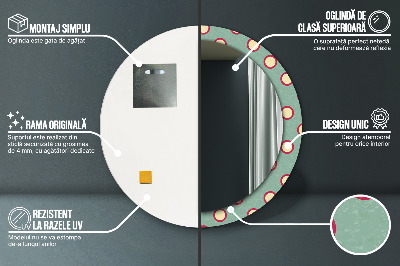 Round mirror printed frame Circles dots