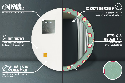 Round mirror printed frame Circles dots