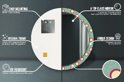 Round mirror printed frame Circles dots