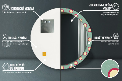 Round mirror printed frame Circles dots