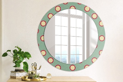 Round mirror printed frame Circles dots